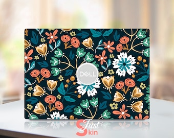 Naklejka na laptopa Dell, naklejka na komputer Dell, personalizowana naklejka winylowa z roślinami i kwiatami pasująca do Dell XPS Latitude Inspiron Vostro Precisio