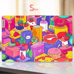 Lenovo Laptop Decal Colorful Snack Design Customizable Gift Vinyl Decal for Legion Yoga Thinkpad Thinkbook Ideapad Series
