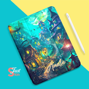 Cartoon Halloween Castle Ipad Case Protective Cover Ipad Accessories Custom Name for Ipad Pro 2024-11" Ipad Air 6-13" Pro 2022-12.9" Series