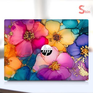 HP Laptop Sticker Custom Colorful Flower Design Vinyl Decal for Spectre Envy Pavilion Victus Omen Zbook Elite Probook Series