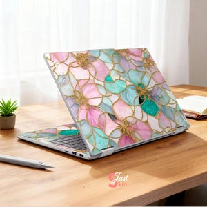 Stickers clavier HP Omnibook X 14 Dell 5550 Skin MacBook Air 15,6 Stickers Lenovo Motif floral abstrait pour Probook Precision Legion Asus image 1