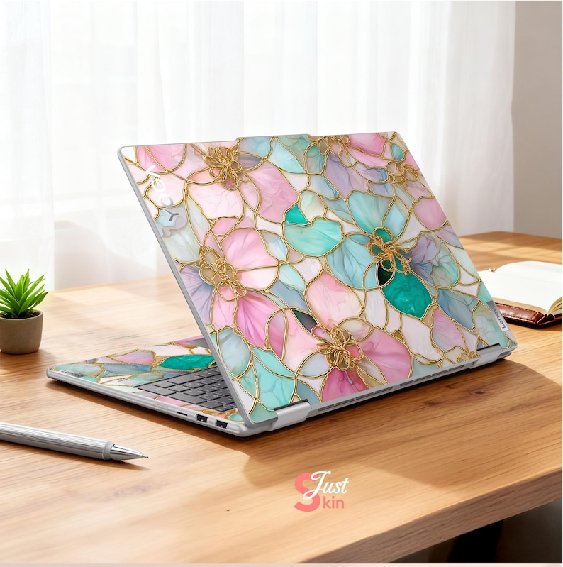 Stickers clavier HP Omnibook X 14 Dell 5550 Skin MacBook Air 15,6 Stickers Lenovo Motif floral abstrait pour Probook Precision Legion Asus image 1