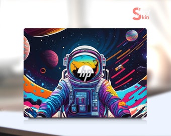 Skin universelle pour ordinateur portable HP, design astronaute personnalisé, autocollant en vinyle cool pour Spectre Envy Pavilion Victus Omen Zbook Elite Probook