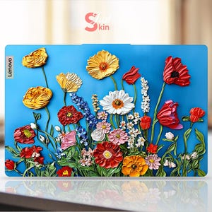 Lenovo Laptop Accessories Protect Skin Design Gift For Mom Oil Painting Style Colorful Flowers For Legion Thinkpad Thinkbook Ideapad Series
