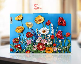 Lenovo-laptopaccessoires Protect Skin Design Cadeau voor moeder Olieverfschilderijstijl Kleurrijke bloemen voor Legioen Thinkpad Thinkbook Ideapad-serie