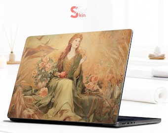 Vintage MacBook Skin Lenovo laptop sticker bruin Dell laptop sticker 14 inch Tarot de keizerin voor HP Probook Thinkpad Inspiron Asus Acer