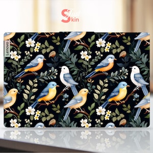 Yoga Skin, Stickers Laptop Bird Personalization Black Design, Individualized Vinyl Decal For Legion Yoga Thinkpad Thinkbook Ideapad Series