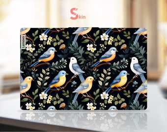 Yoga Skin, Stickers Laptop Bird Personalization Black Design, Individualized Vinyl Decal For Legion Yoga Thinkpad Thinkbook Ideapad Series