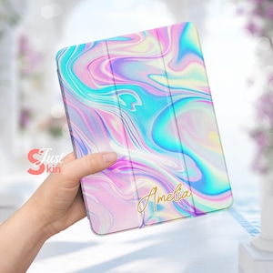 Ipad Mini Protective Case Book Beautiful Color Ripple Design Suitable for Ipad Mini 7-8.3,Ipad Pro-9.7,Ipad Mini 6-8,Pro 2021-11,Ipad 6-9.7