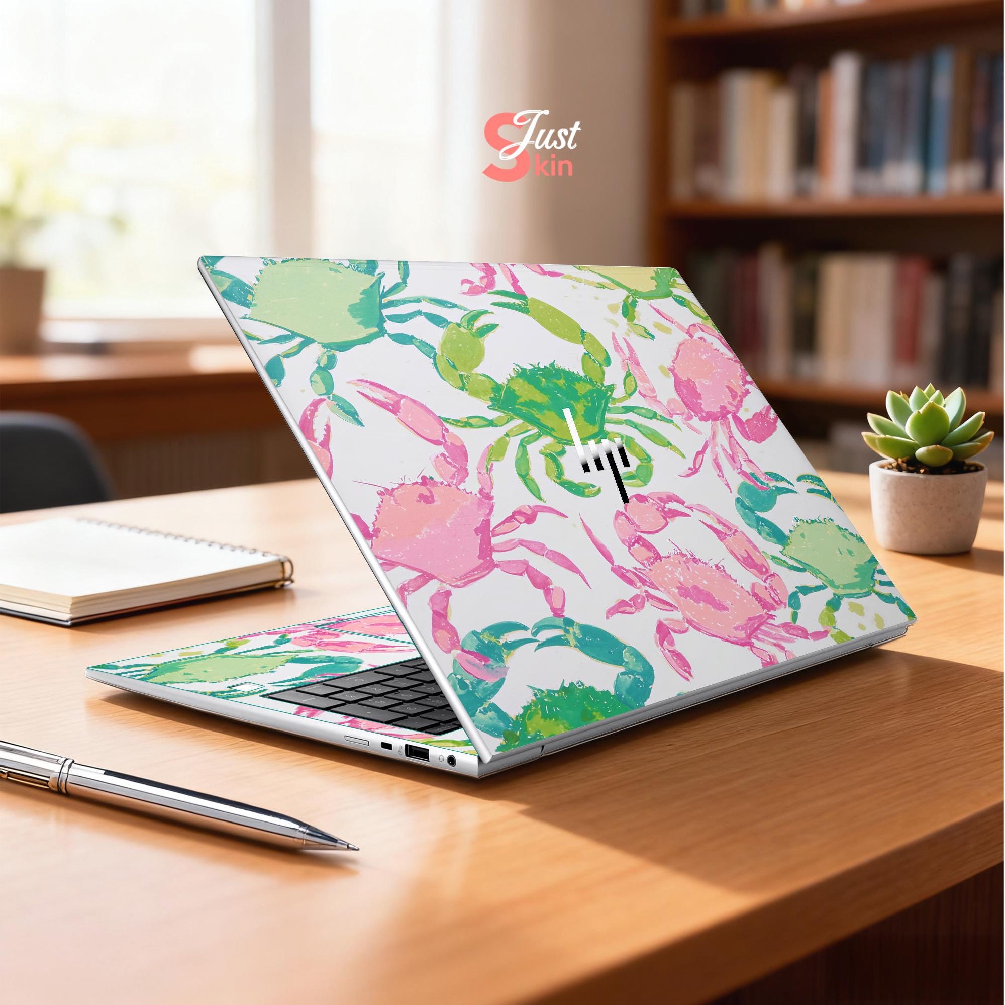 Lenovo Stickers V15 Gen 4 Hp Notebook 15.6 Skin Personal Laptop Decals Crab Hand-Painted Vinyl for Macbook Dell Latitude Yoga Elitebook