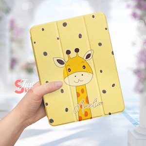Childlike Cartoon Giraffe Ipad Case Personalized Cover Custom for Ipad 7/8/9-10.2" Pro 2020/2021-12.9" Ipad Mini 6-8" Mini 1/2/3-7.9" Series