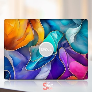 Dell Laptop Aufkleber Schutzfolie Büro Geschenk für Mann Ölgemälde Lila Wellenmuster für Dell Xps Latitude Inspiron Vostro Accesoires