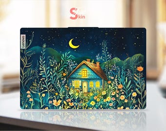 Vinilo personalizable con diseño de casa nocturna para portátil Lenovo Legion Yoga Thinkpad Thinkbook Ideapad Series