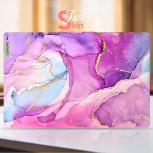 Lenovo Skin Convertible Laptop, Personalized Pink Marble Texture Cute Vinyl Decal For Legion Yoga Thinkpad Thinkbook Ideapad Series