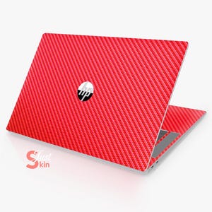 Decalcomania per computer HP in fibra personalizzata rossa con design a tinta unita, in vinile, con copertura completa, serie Specter Envy Pavilion Victus Zbook Elite Probook