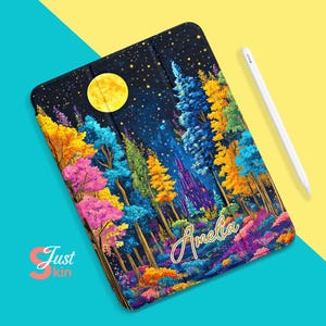 Etui na iPada Pro 2. generacji Magiczna przygoda w księżycowym lesie Etui na iPada z uchwytem na długopis do iPada AIR 4/5-10,9&quot; IPAD7/8/9-10,2&quot; IPAD5/6-9,7&quot;