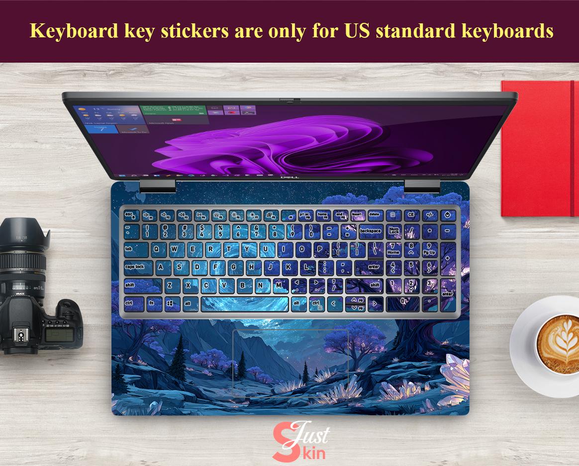 Victus Sticker HP 15-ew Laptop Sticker Custom Purple Oil Painting Tree Pattern Vinyl ...