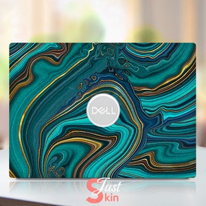 Dell Laptop Skin,Dell Inspiron 16 Skin,Customizable Green Marble Texture Vinyl Decal Fits Dell Xps Latitude Inspiron Vostro Precisio