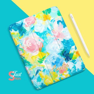 Funda para iPad Pro de 9.7 pulgadas con diseño floral de luces y sombras. Accesorios para iPad Pro (2024) y iPad Air de 11 pulgadas.