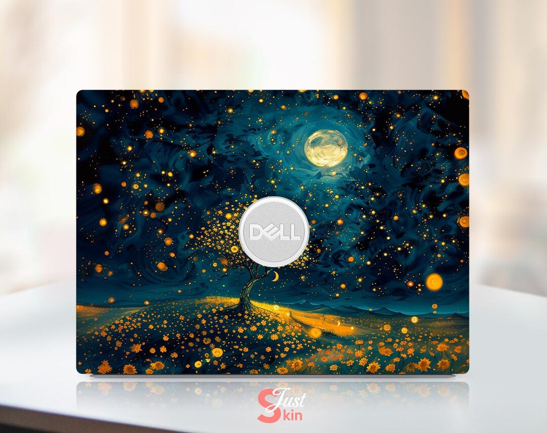 Dell Computer Sticker Custom Gold Tree Design Sticker Gift Vinyl Decal ...