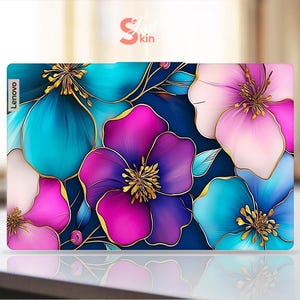 Lenovo Laptop Skin Personalized Gift For Mom Bright Flowers Vinyl Decal For Legion Yoga Thinkpad Thinkbook Ideapad Series
