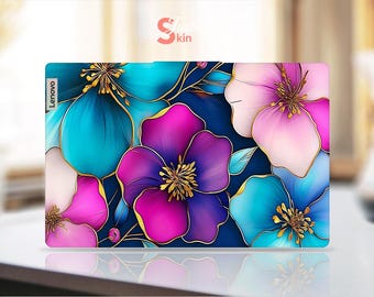 Lenovo Laptop Skin Personalized Gift For Mom Bright Flowers Vinyl Decal For Legion Yoga Thinkpad Thinkbook Ideapad Series
