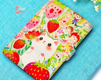 Strawberry Kindle Paperwhite  A Cat's Watercolor Wonderland Ledger Paperwhite Kindle Case for Kindle Colorsoft,Kobo Clara Color,Scribe