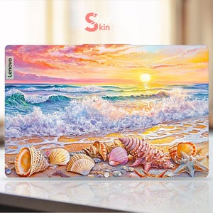 Lenovo Yoga Skin, Personalized Seaside Fan Design, Unique Vinyl Decal for Legion Yoga Thinkpad Thinkbook Ideapad Series