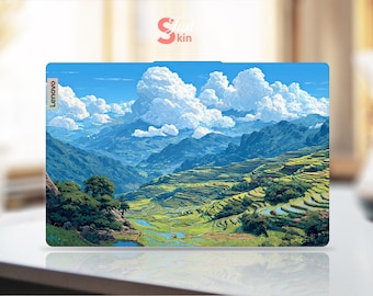 Lenovo LOQ 15APH8 Protective Film Personalized Gift Cloud Sea and Terraces Design Vinyl Decal for Yoga Thinkpad Thinkbook Ideapad Series