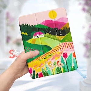 Ipad 10 Gen Folio Case Pastoral Scenery Art Aesthetic Scrapbook Ipad Case for Ipad Pro 11, Ipad Air 13&quot;, Ipad Air 5 4, Ipad 10 Ipad Cover