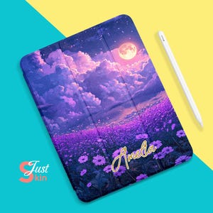 Funda tipo folio para iPad Air de 11 pulgadas, con una escena nocturna serena. Funda protectora tipo folio, regalo para ella, para iPad Pro 2020/2021 de 12,9 pulgadas y iPad Air de 6 a 13 pulgadas.