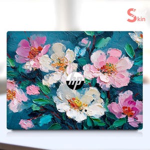 Hp Laptop 17t-cn300 Laptop Sticker Green Floral Pattern Vinyl Decal for Spectre Envy Pavilion Victus Omen Zbook Elite Probook Series