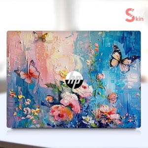 HP Laptop Sticker Custom Oil Painting Butterfly Pattern Vinyl Decal for Spectre Envy Pavilion Victus Omen Zbook Elite Probook Series