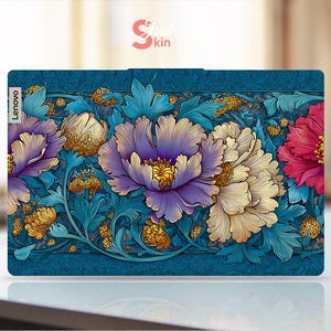 Lenovo Laptop Yoga Slim 7 14IMH9 , Custom Gift Abstract Vintage Flower Design Vinyl Decal for Legion Yoga Thinkpad Thinkbook Ideapad Series