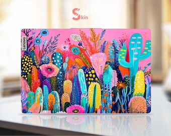 Lenovo Yoga Skin, Personalized Floral Design, Unique Vinyl Decal for Legion Yoga Thinkpad Thinkbook Ideapad Series