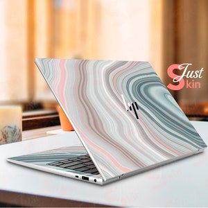 Laptop Skin Hp Envy X360, Pre-Cut Personalized Marble Texture Vinyl Decal for Spectre Envy Pavilion Victus Omen Zbook Elite Probook