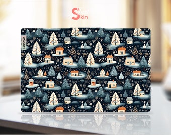 Pegatina precortada para Lenovo Slim Skin, regalo personalizado, vinilo con diseño de nieve negra para Legion Yoga Thinkpad Thinkbook Ideapad Series