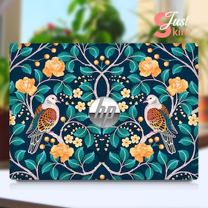 Hp Laptop Skin, Personalizedsticker Green Natural Wild Flowers Bird Vinyl Decal for Spectre Envy Pavilion Victus Omen Zbook Elite Probook