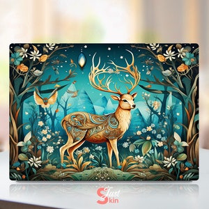 Dell Inspiron Skin, Convertible Laptop Unique Blue Deer Pattern Custom Vinyl Decal Fits Dell Xps Latitude Inspiron Vostro Precisio