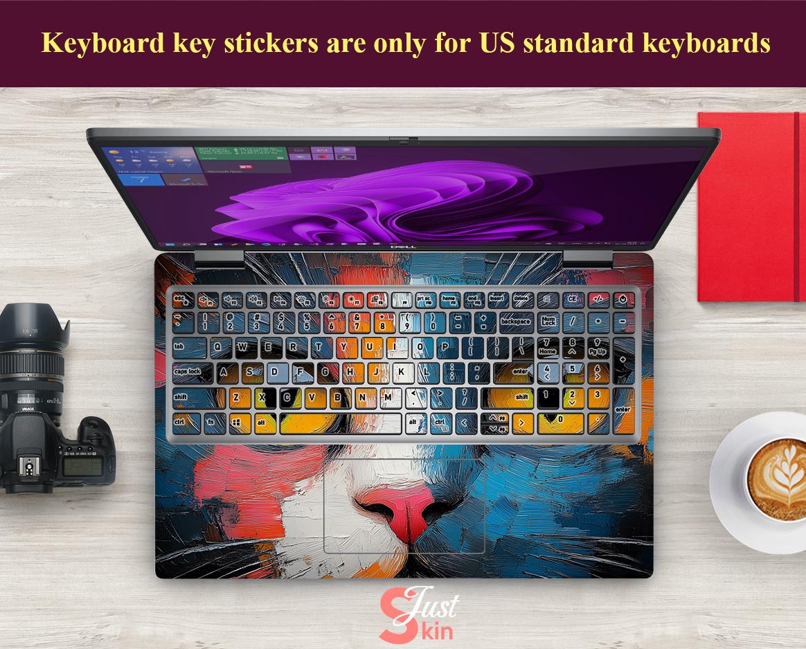 HP Laptop Sticker Custom Oil Painting Cool Cat Vinyl Decal for Spectre ...