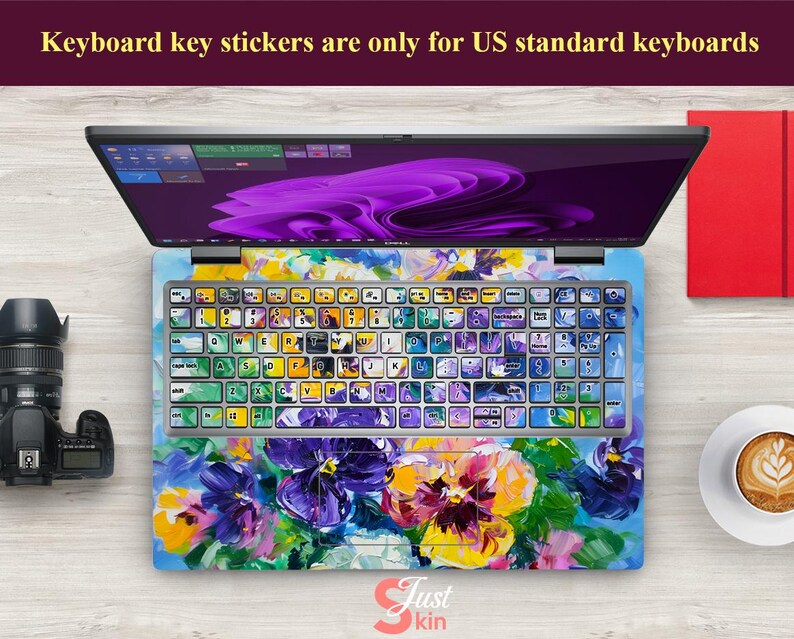 Hp Laptop Decal Oil Painting Flower Design Back to School Gift Vinyl ...