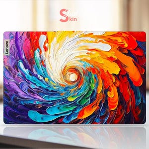 Película protectora para portátil Lenovo, regalo estético para él o ella, pintura al óleo, diseño de remolino colorido, para la serie Thinkpad Thinkbook Legion