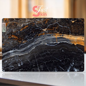 Lenovo Laptop Skin,Lenovo Keyboard Skin,Personalized Black Marble Texture Vinyl Decal for Legion Yoga Thinkpad Thinkbook Ideapad Series