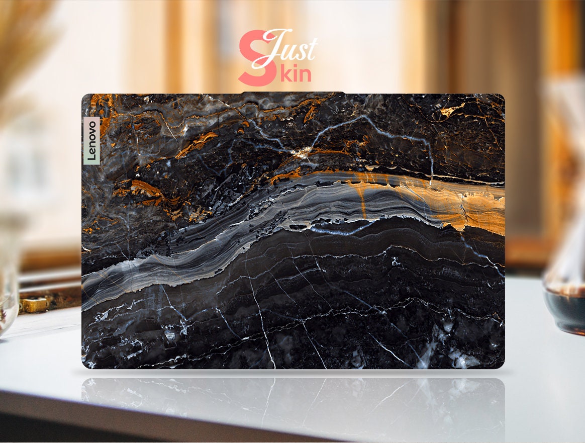 Lenovo Laptop Skin,Lenovo Keyboard Skin,Personalized Black Marble Texture Vinyl Decal for Legion Yoga Thinkpad Thinkbook Ideapad Series