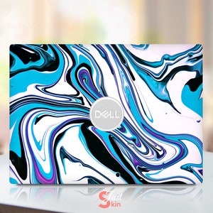 Protective Skin, Dell Sticker, Blue Abstract Design, Customizable Pre-Cut Vinyl Decal Fits Dell Xps Latitude Inspiron Vostro Precisio
