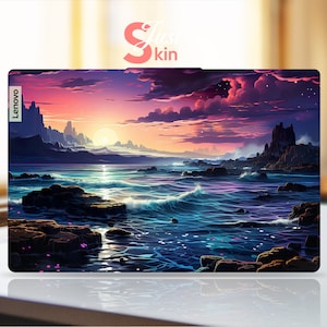 Lenovo Skin, Calming Beach Sunrise Over the Ocean Sea design Stain Prevention Vinyl Decal for Legion Yoga Thinkpad Thinkbook Ideapad Series