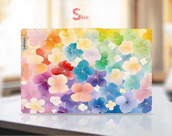 Lenovo computer skin kleurrijk mooi bloemenpatroon aanpasbaar cadeau vinyl sticker voor Legion yoga Thinkpad Thinkbook Ideapad-serie