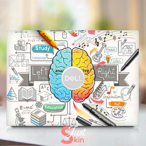 Décalcomanie en vinyle prédécoupée personnalisable pour ordinateur portable Dell, cerveau gauche et cerveau droit, compatible avec Dell Xps Latitude Inspiron Vostro Precisio