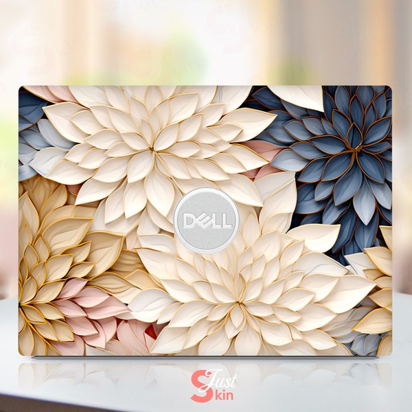 Dell Laptop Stickers, Plain Aesthetic Flowers Pattern Ultra-Thin Oil Resistant Skin Vinyl Decal Fits Xps Latitude Inspiron Vostro Precisio