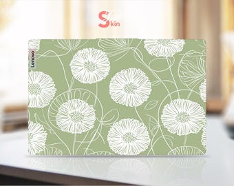 Lenovo Computer Protective Film White Flower Design Customizable Gift Vinyl Decal for Legion Yoga Thinkpad Thinkbook Ideapad Series